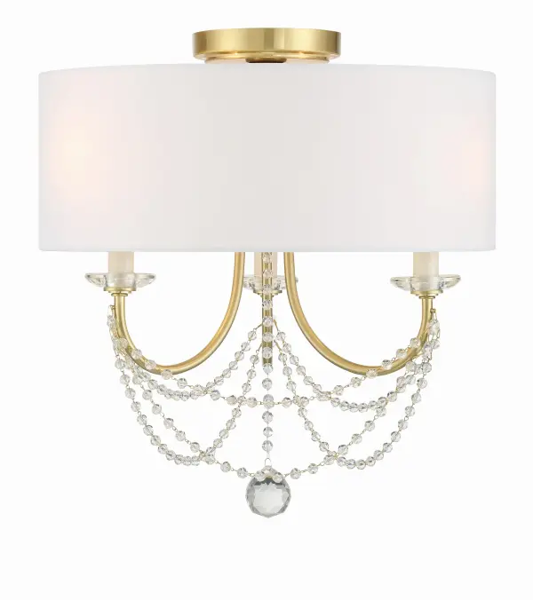 Delilah 15.75" Semi Flush Mount in Aged Brass - Image 1