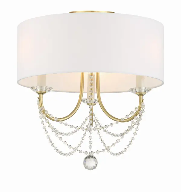 Delilah 15.75" Semi Flush Mount in Aged Brass - Image 2