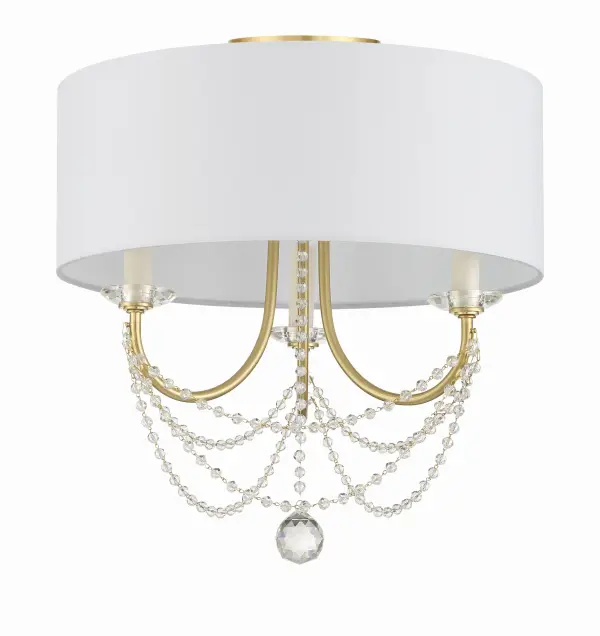 Delilah 15.75" Semi Flush Mount in Aged Brass - Image 3