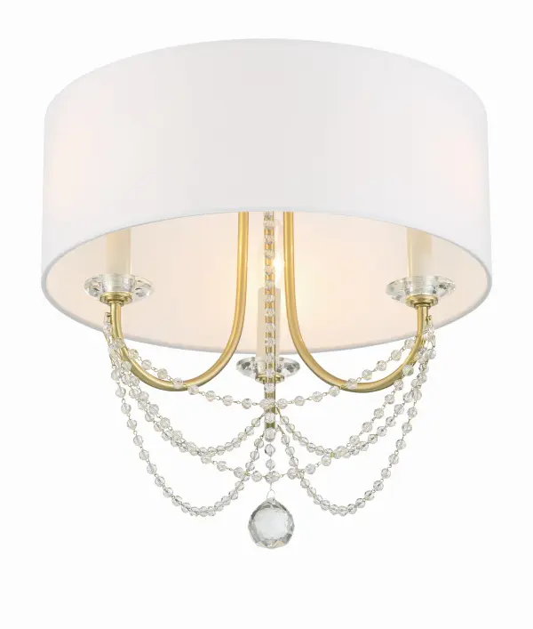 Delilah 15.75" Semi Flush Mount in Aged Brass - Image 4