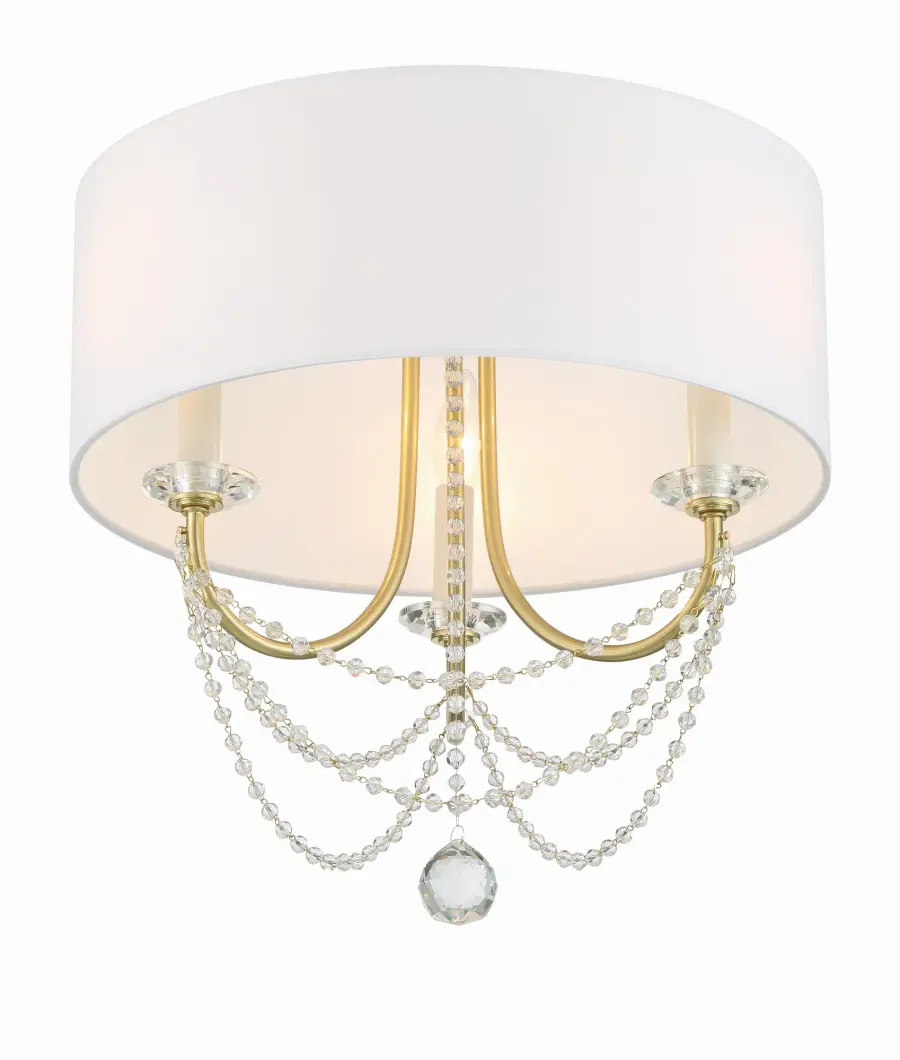 Delilah 15.75" Semi Flush Mount in Aged Brass - Image 4