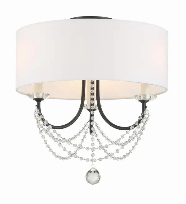 Delilah 15.75" Semi Flush Mount in Aged Brass - Image 8