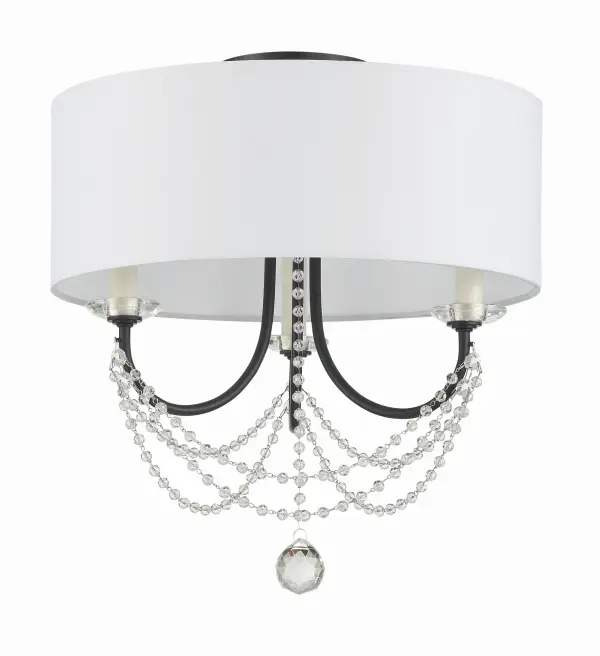 Delilah 15.75" Semi Flush Mount in Aged Brass - Image 9