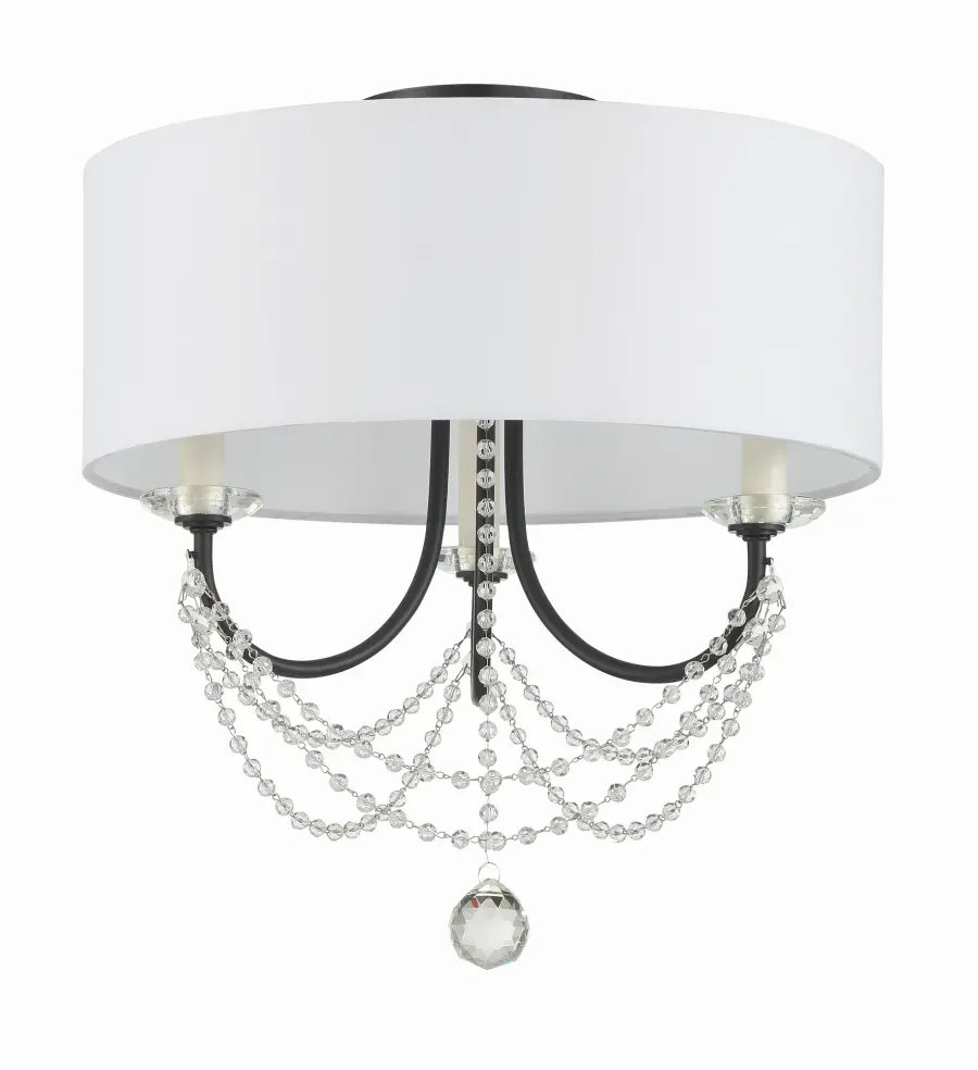 Delilah 15.75" Semi Flush Mount in Aged Brass - Image 9