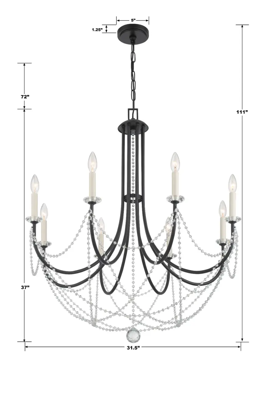 Delilah 31.5" Crystal Chandelier - Image 14