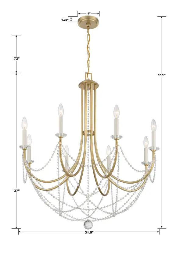 Delilah 31.5" Crystal Chandelier - Image 6