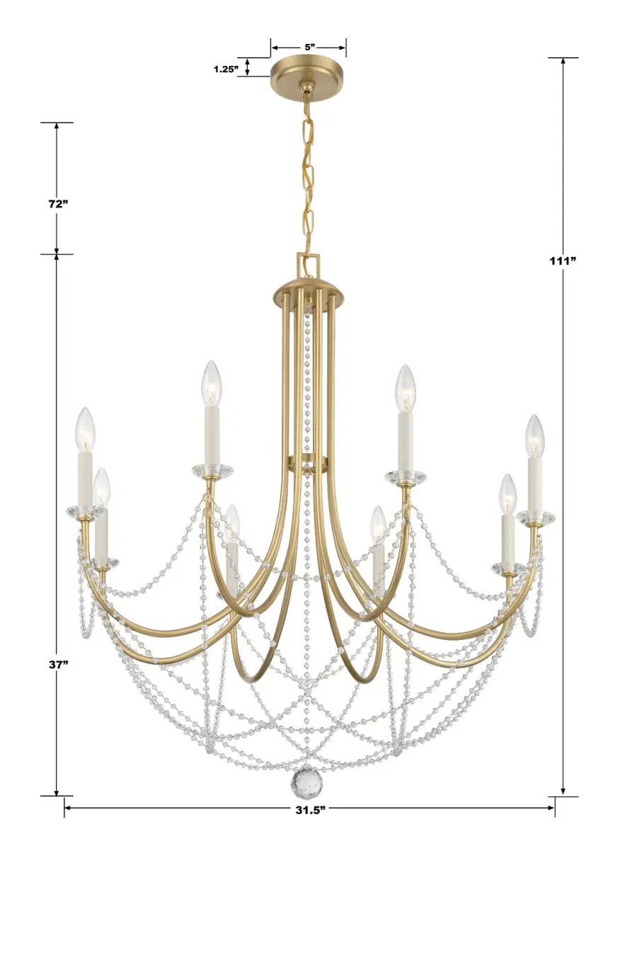 Delilah 31.5" Crystal Chandelier - Image 6