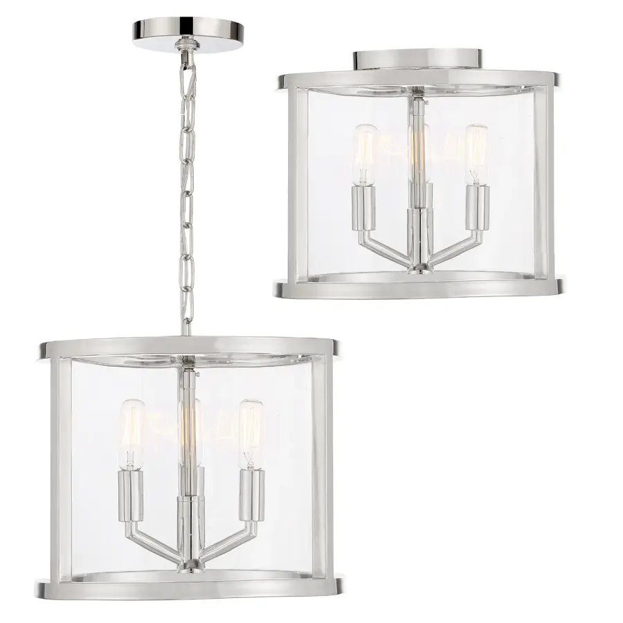 Devon 11.75" Polished Nickel Chandelier - Image 3