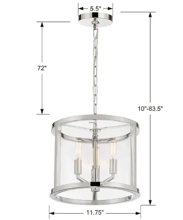 Devon 11.75" Polished Nickel Chandelier - Image 5