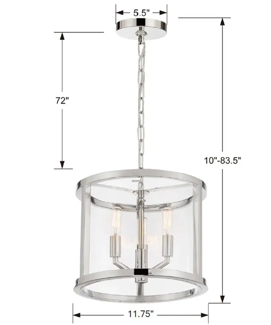 Devon 11.75" Polished Nickel Chandelier - Image 5