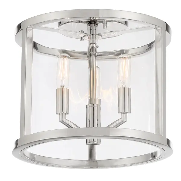 Devon 11.75" Semi Flush Mount in Polished Nickel - Image 2