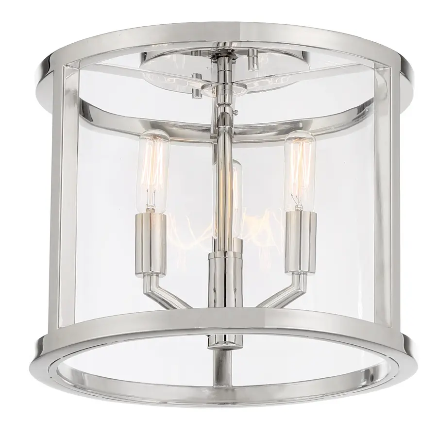 Devon 11.75" Semi Flush Mount in Polished Nickel - Image 2