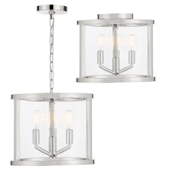 Devon 11.75" Semi Flush Mount in Polished Nickel - Image 3