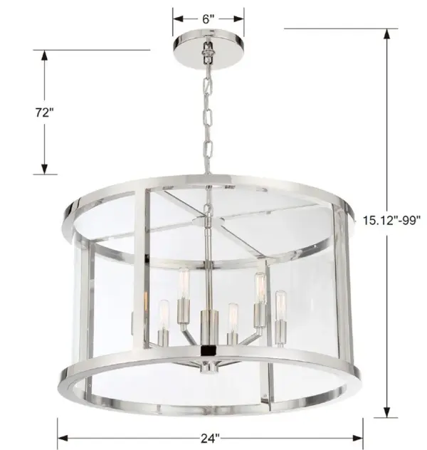 Devon 24" Chandelier in Polished Nickel - Image 4