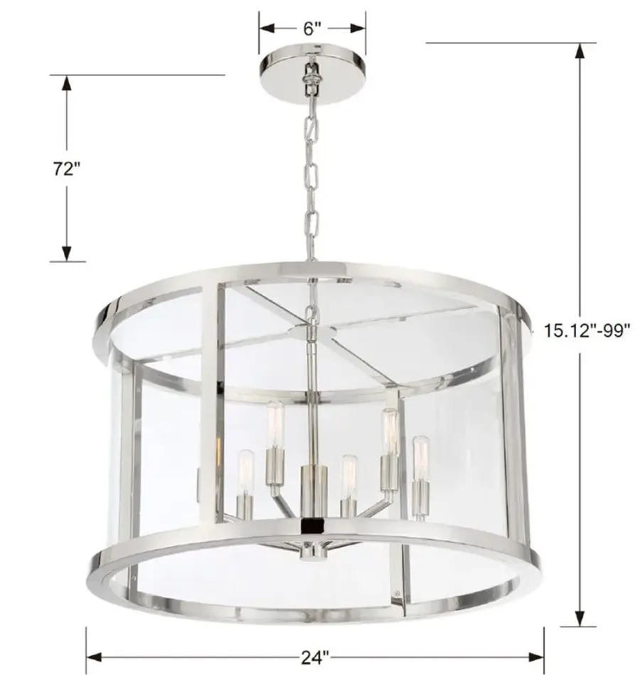 Devon 24" Chandelier in Polished Nickel - Image 4