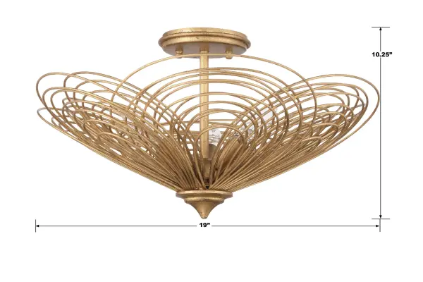 Doral 19" Semi Flush Mount in Renaissance Gold - Image 8