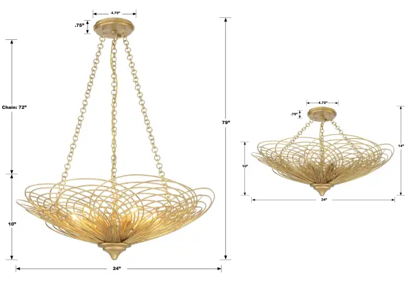 Doral 24" Semi Flush Mount in Renaissance Gold - Image 6