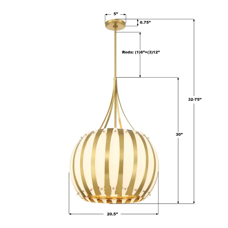 Daria 20.5" Chandelier in Luxe Gold - Image 8