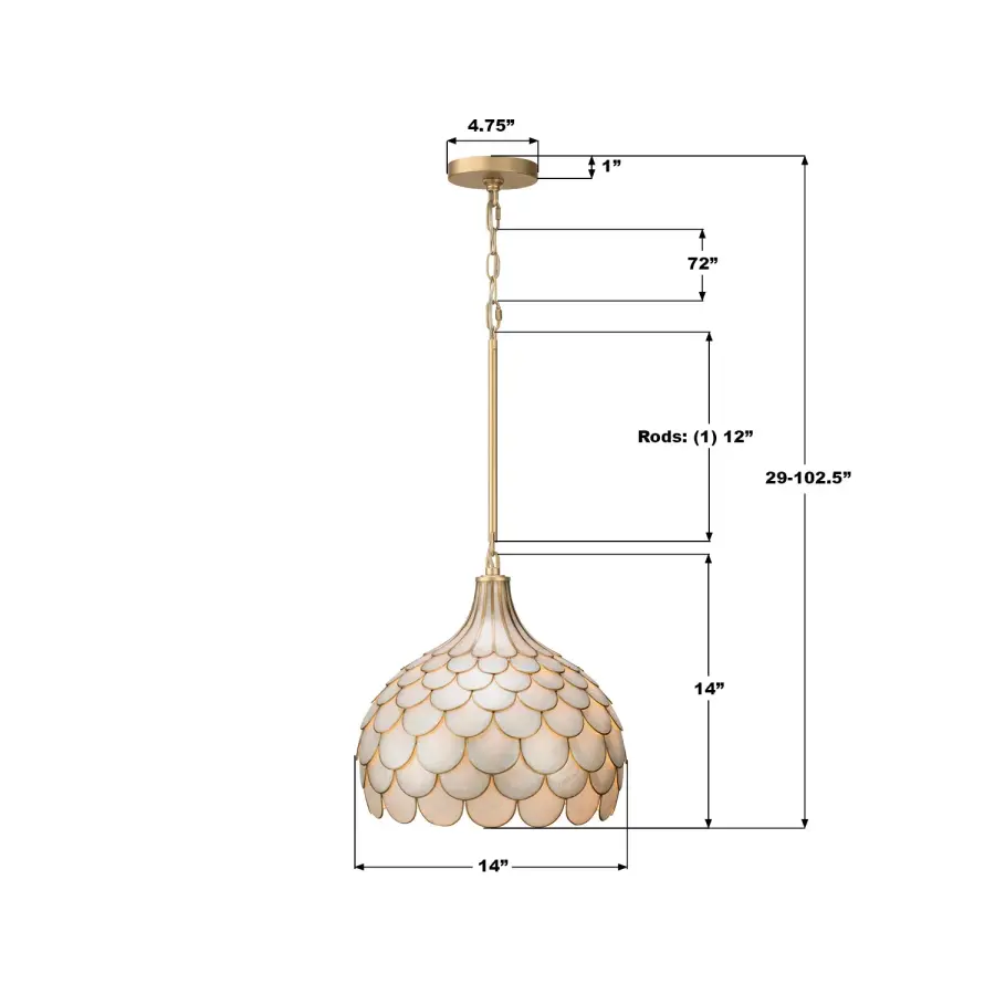Darby 14" Capiz Shell Pendant - Image 8