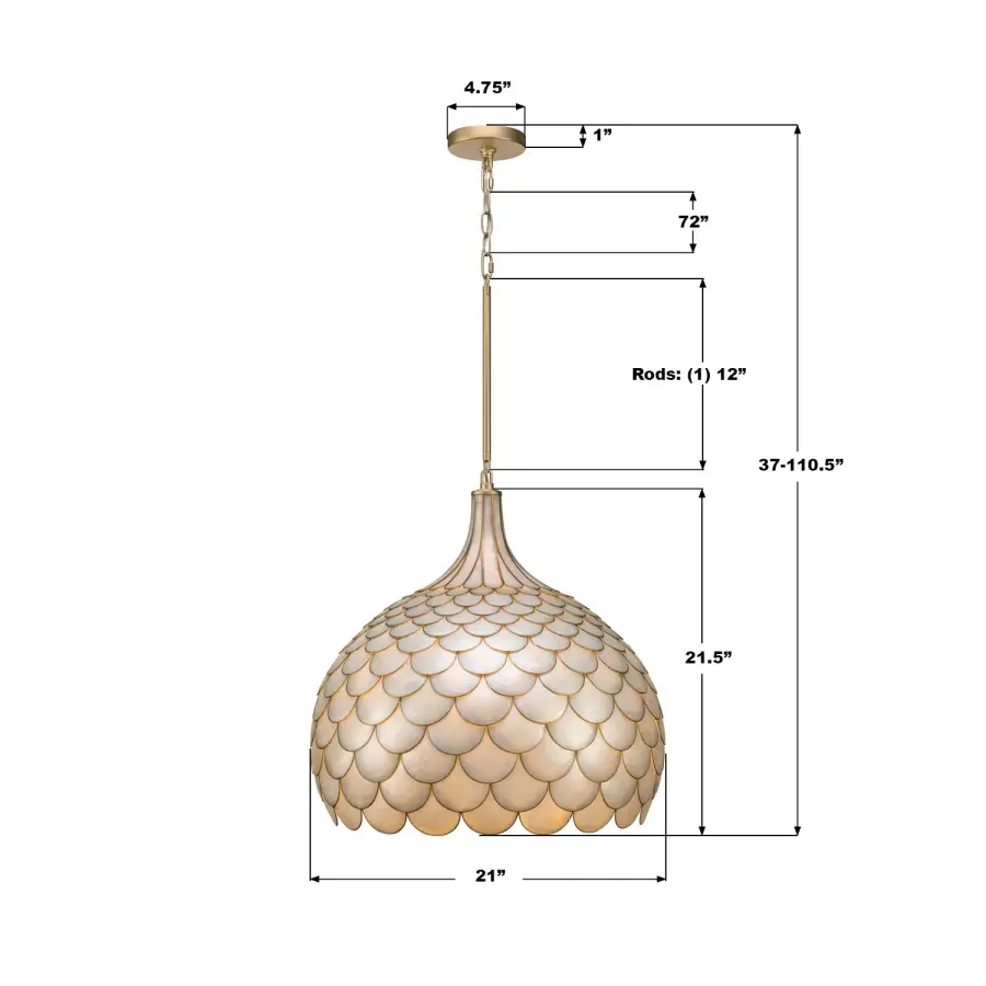 Darby 21" Capiz Shell Pendant - Image 8