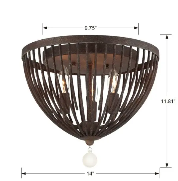 Duval 14" Flush Mount in Forged Bronze - Image 4