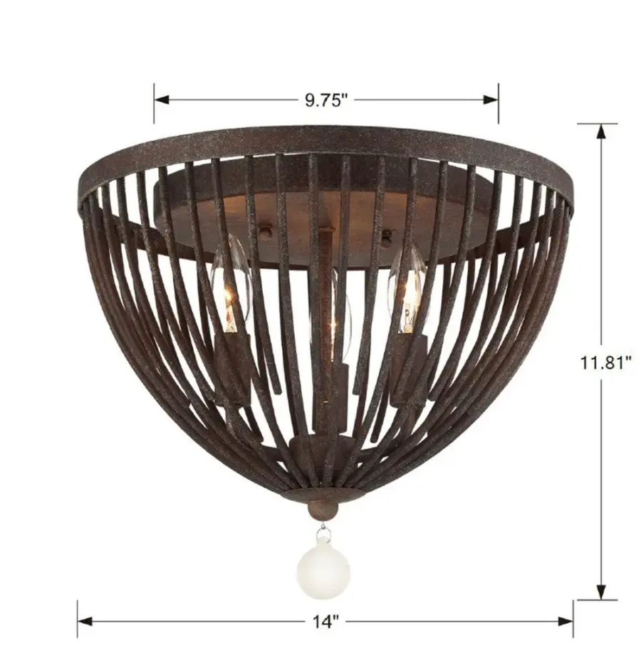 Duval 14" Flush Mount in Forged Bronze - Image 4