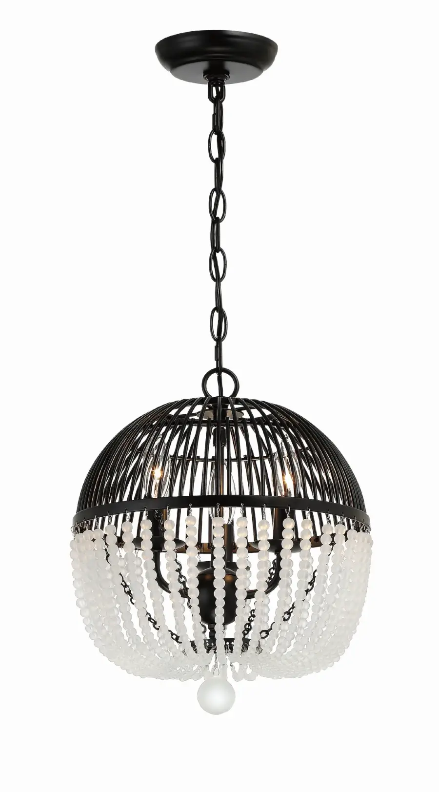 Duval 12" Pendant with Frosted Glass Beads - Image 4