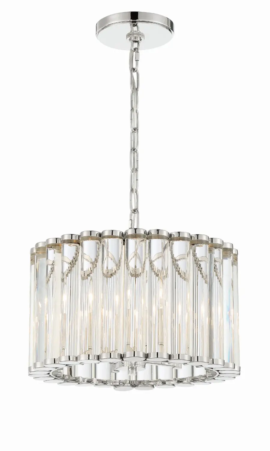 Architectural Mini Chandelier with Designer Lucite Detail - Image 1