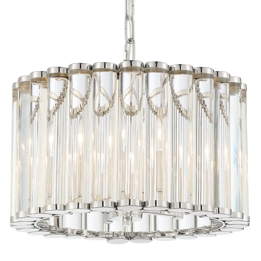Architectural Mini Chandelier with Designer Lucite Detail - Image 3
