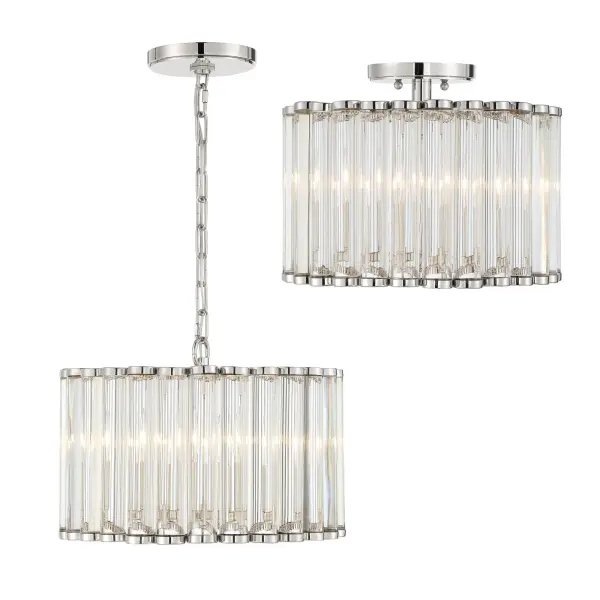 Architectural Mini Chandelier with Designer Lucite Detail - Image 4