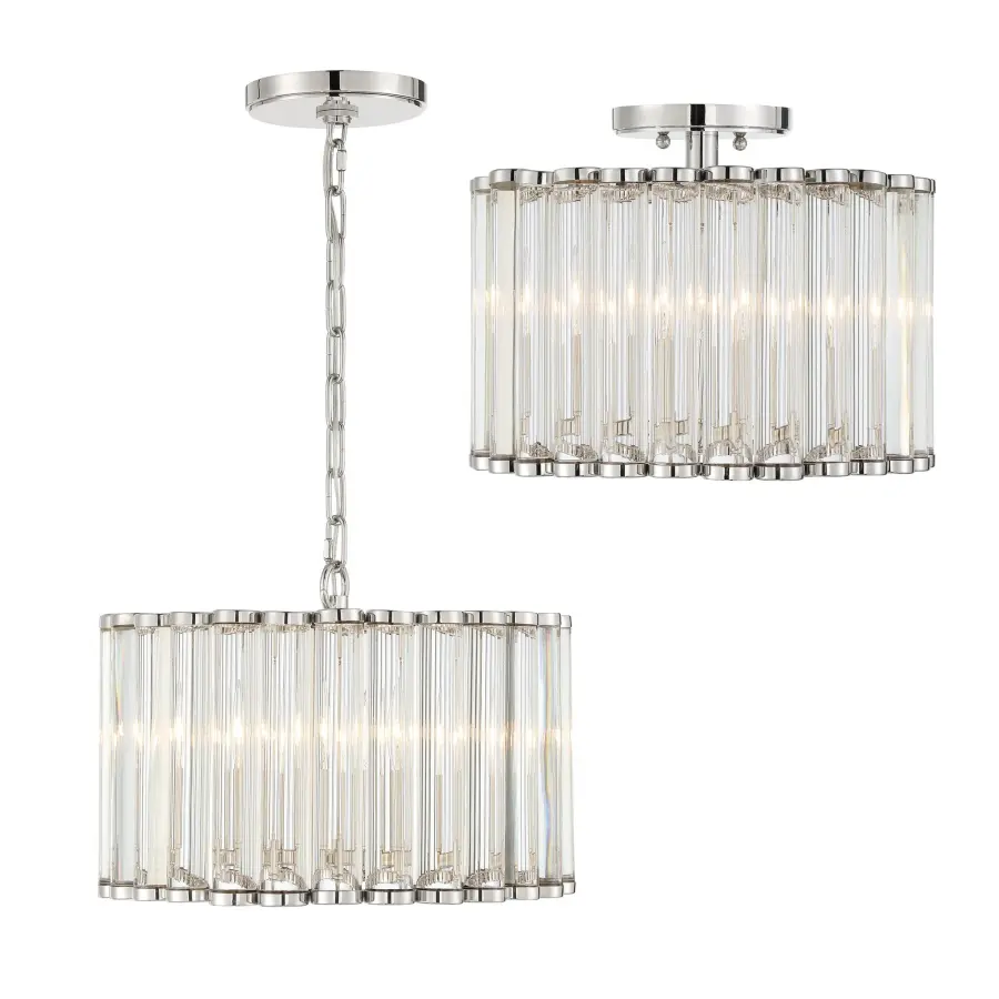 Architectural Mini Chandelier with Designer Lucite Detail - Image 4