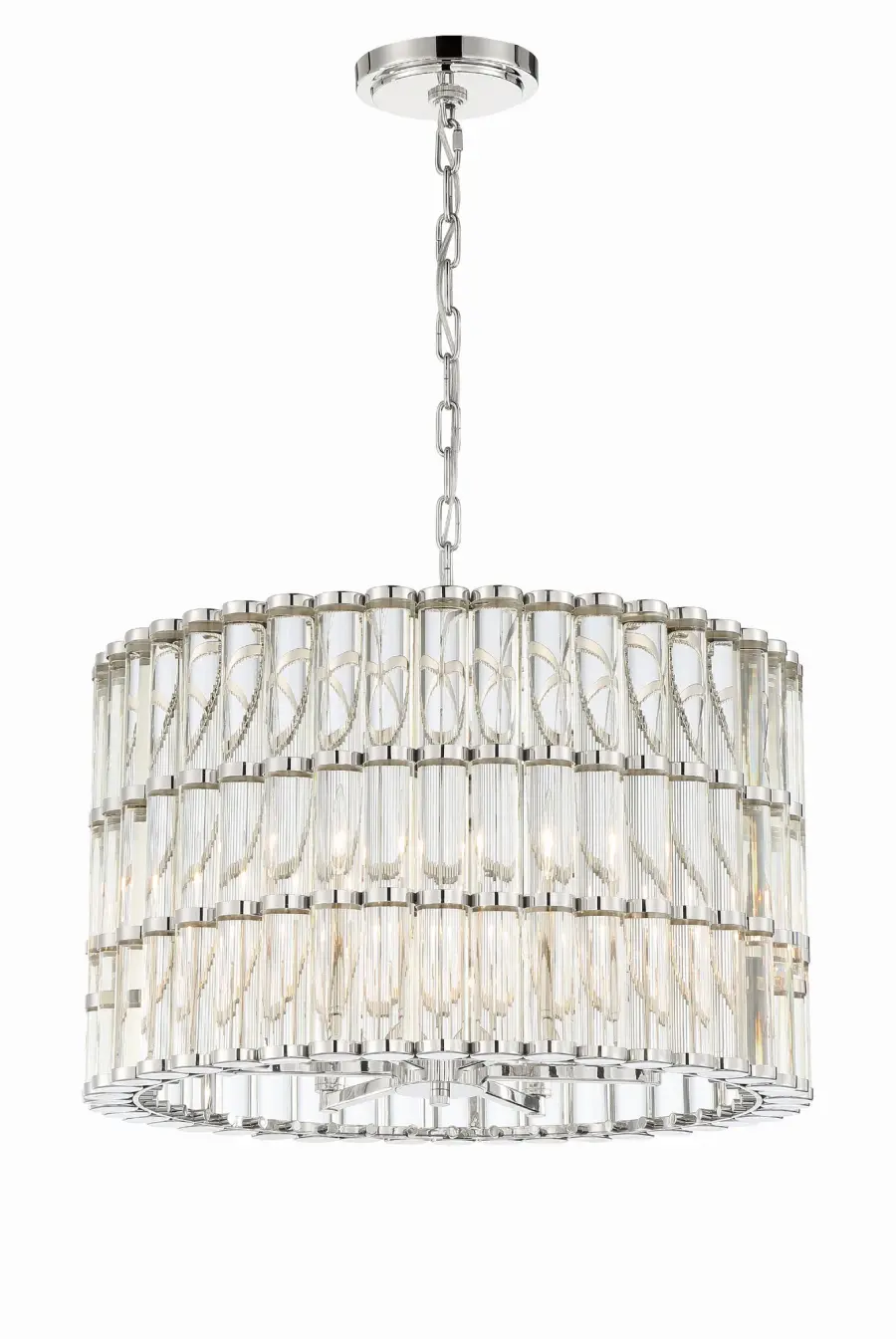 Architectural Modern Chandelier with Sculptural Lucite Design - Image 1