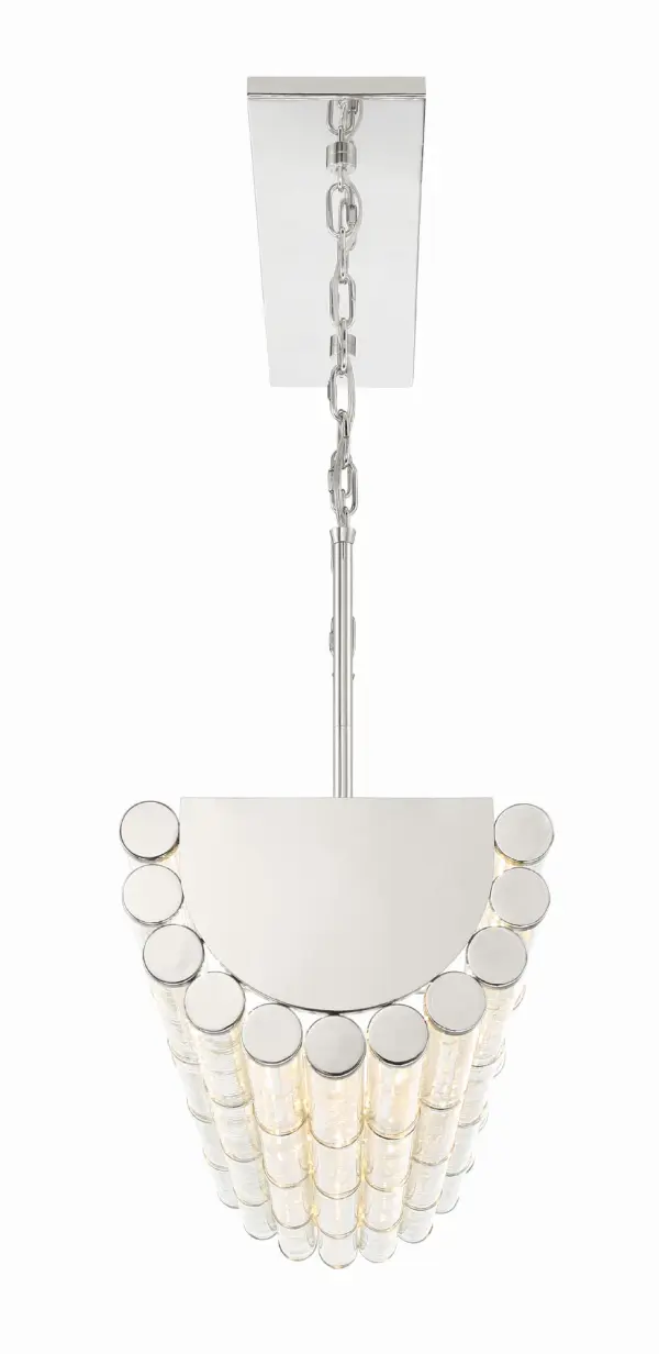 Architectural Linear Chandelier with Designer Lucite Detail - Image 3