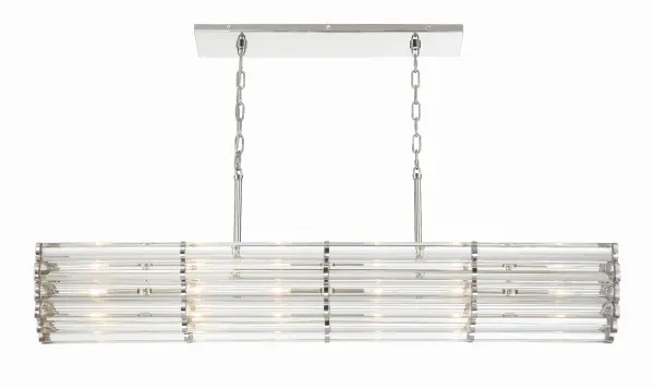 Architectural Linear Chandelier with Designer Lucite Detail - Image 4