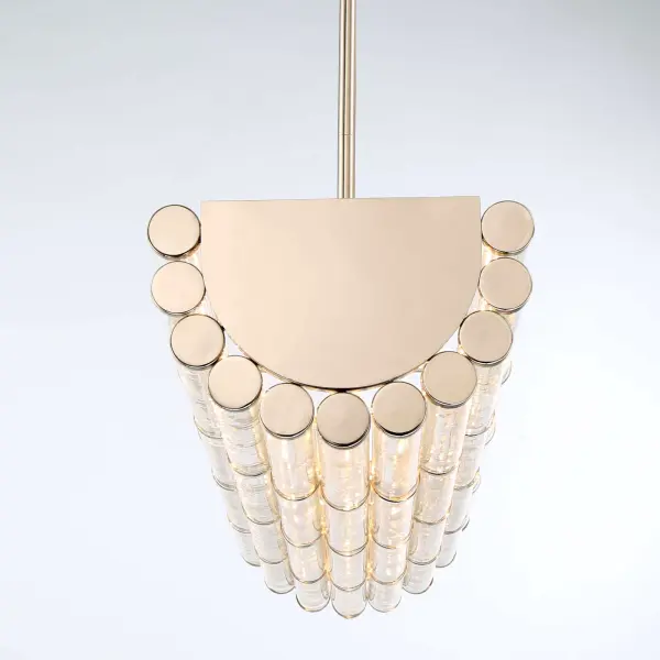 Architectural Linear Chandelier with Designer Lucite Detail - Image 5
