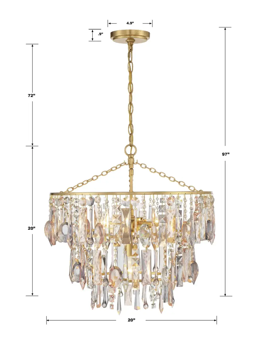 Elsa 20" Chandelier in Antique Gold - Image 7