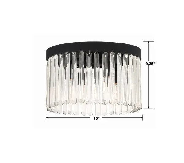 Emory 15" Flush Mount in Black Forged - Image 14