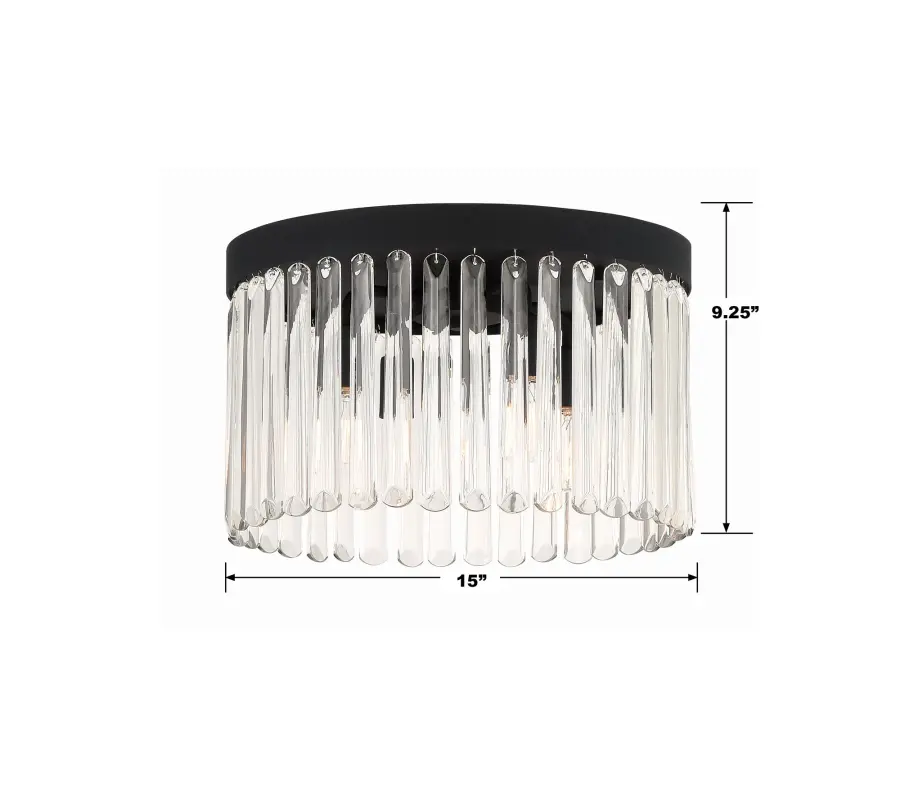 Emory 15" Flush Mount in Black Forged - Image 14