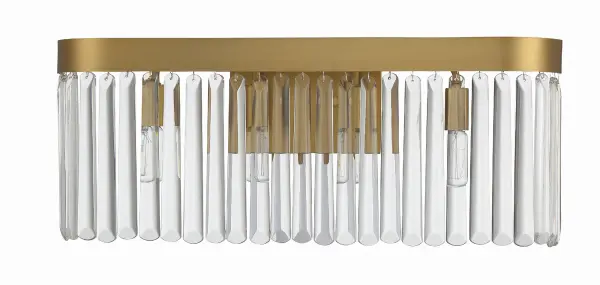 The Emory collection brings Art Deco glamour to your bathroom with smooth glass prisms suspended from a sleek steel frame. At 24 inches wide, it's perfectly sized for standard vanities while delivering sparkle and sophistication. - alternate view