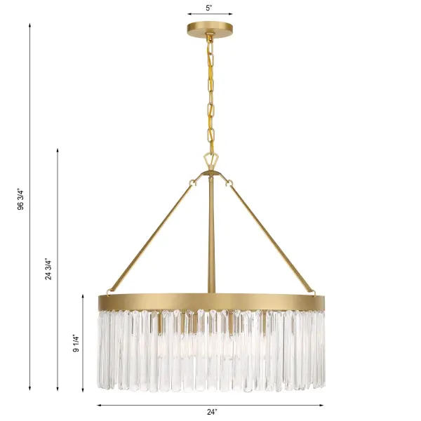 Emory 24" Art Deco Chandelier - Image 7
