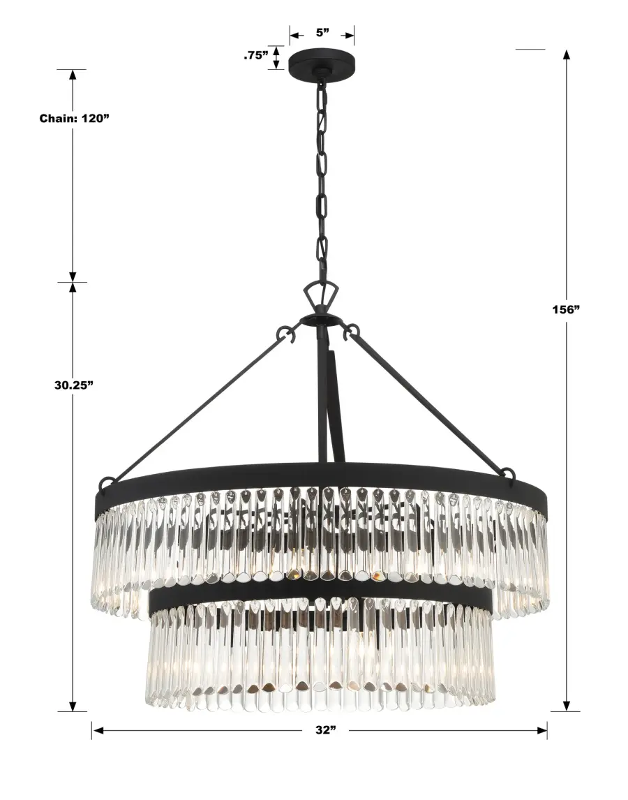 Emory 32" Art Deco Chandelier - Image 15