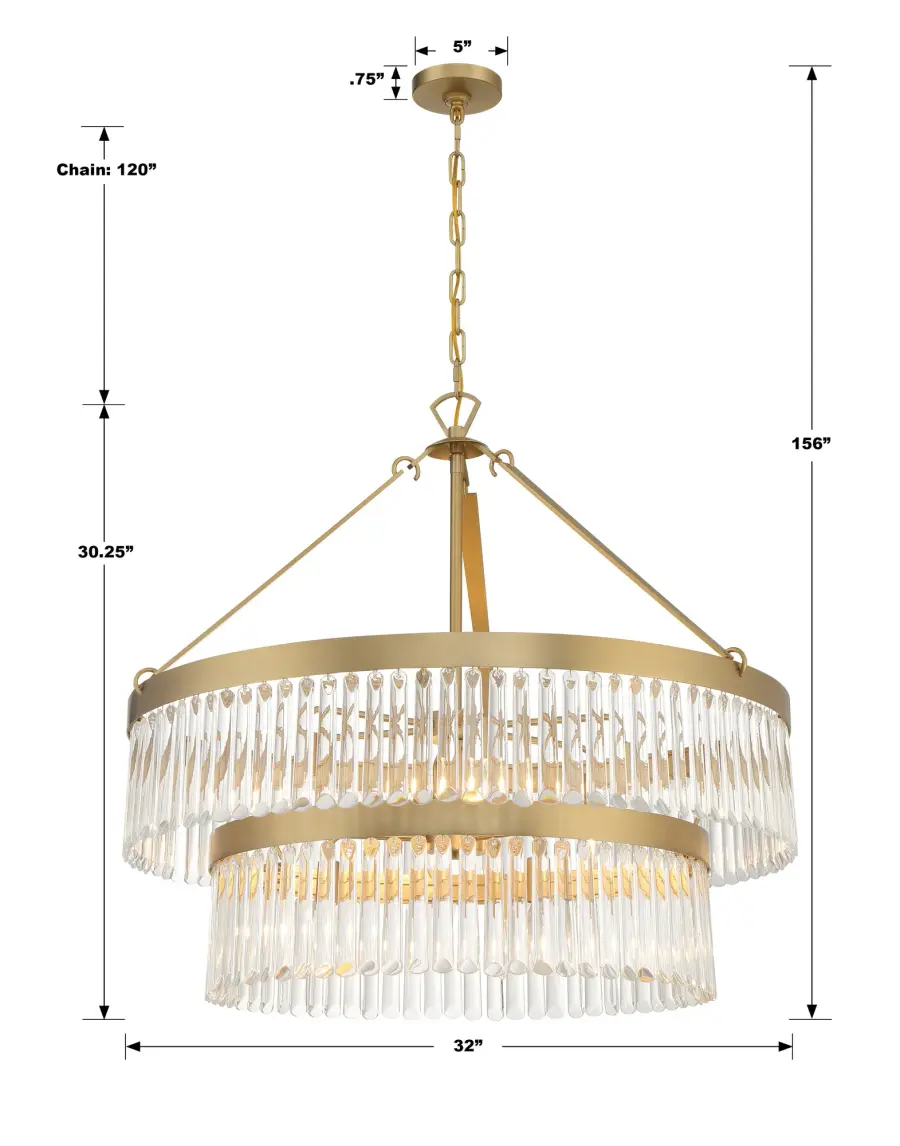 Emory 32" Art Deco Chandelier - Image 6