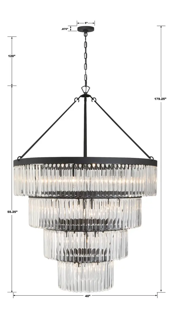 Emory 40" Art Deco Chandelier - Image 17