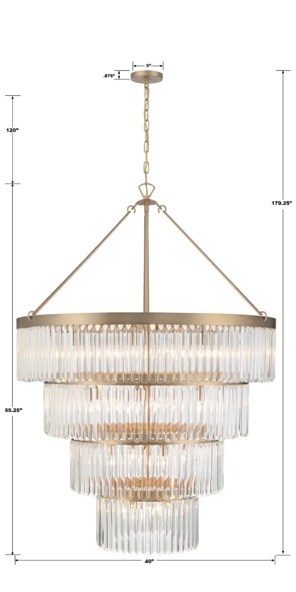Emory 40" Art Deco Chandelier - Image 8