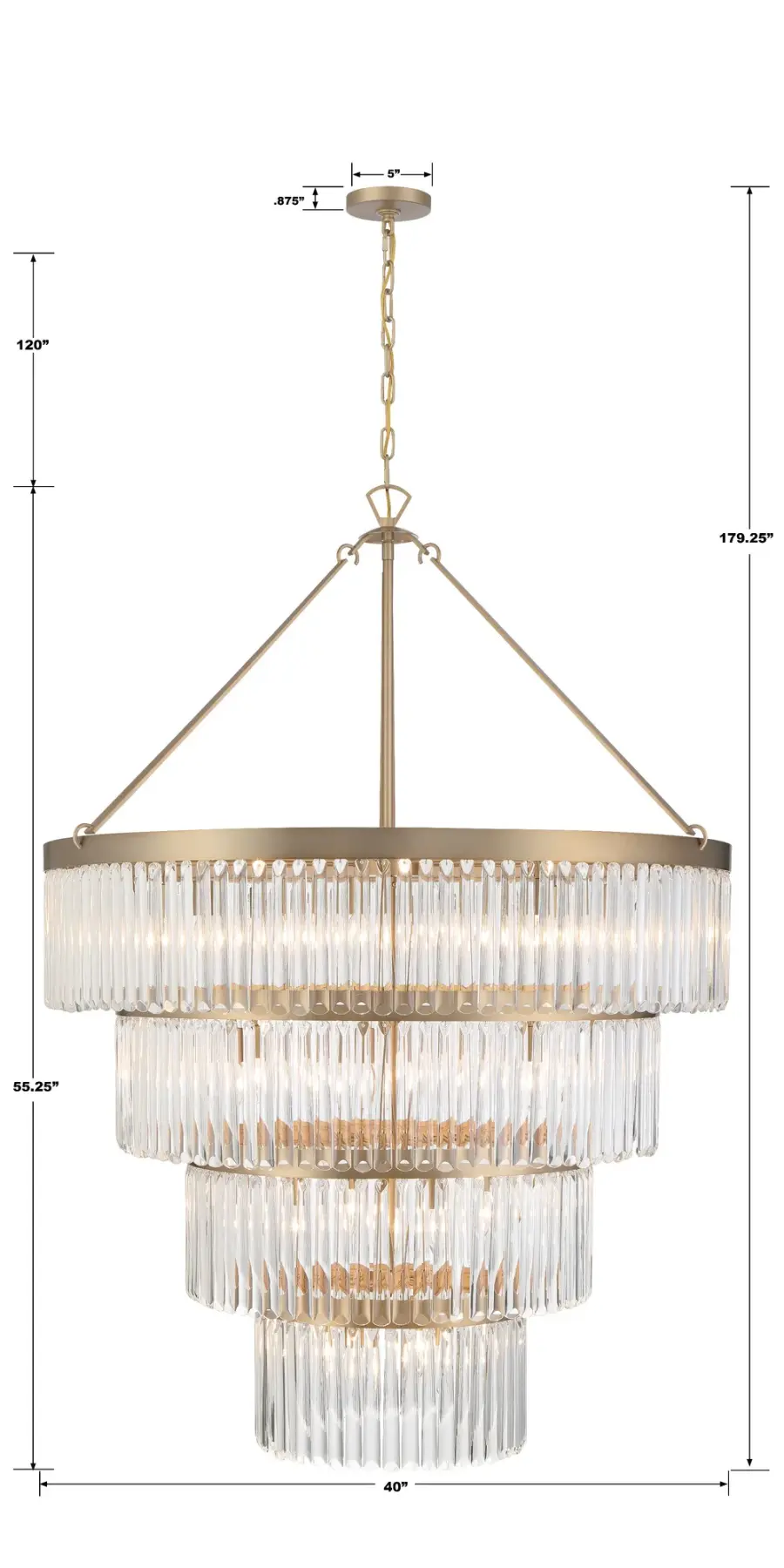 Emory 40" Art Deco Chandelier - Image 8