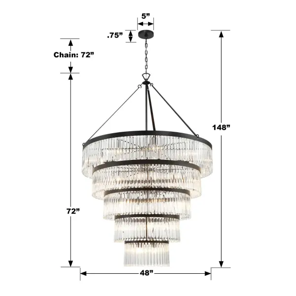 Emory 48" Art Deco Chandelier - Image 14