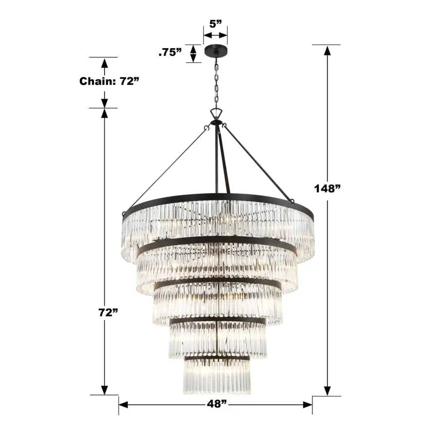 Emory 48" Art Deco Chandelier - Image 14