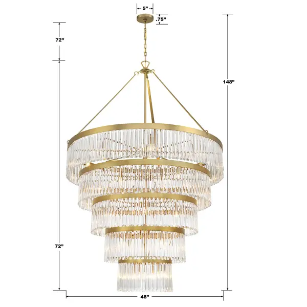 Emory 48" Art Deco Chandelier - Image 8