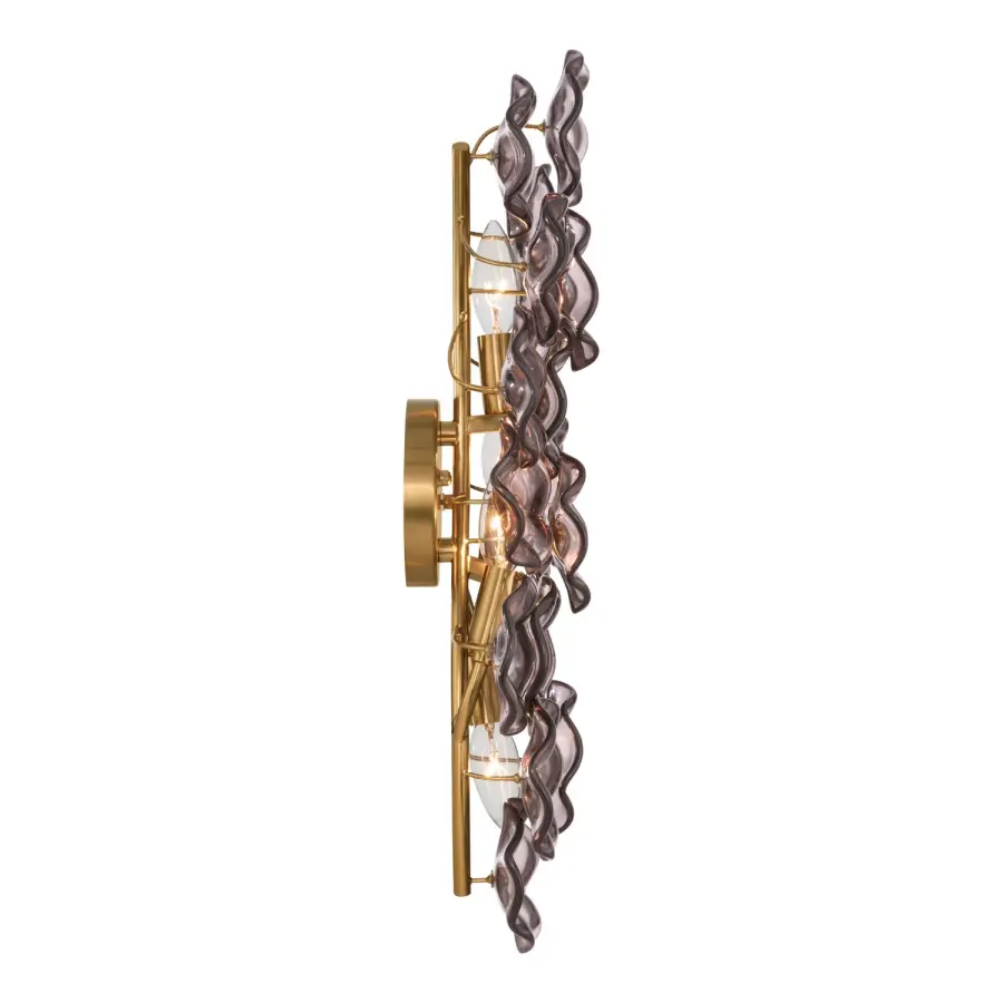 Esme 23" Sconce in Aged Brass with Blue Glass - Image 11