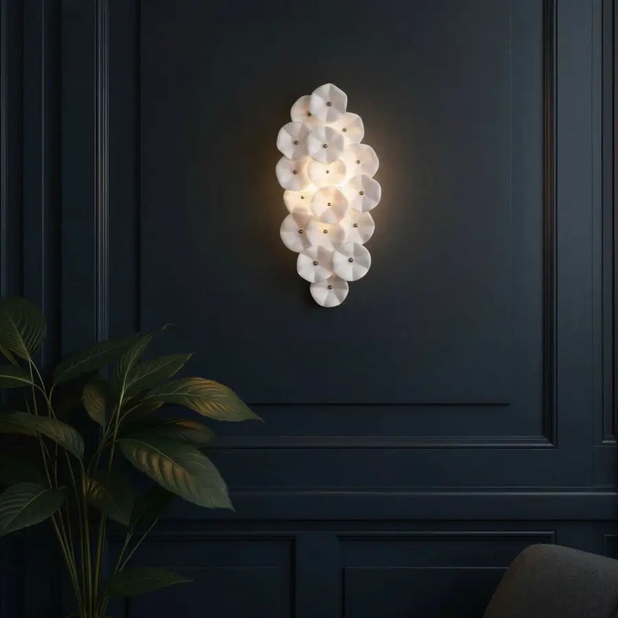 Esme 23" Sconce in Aged Brass with Blue Glass - Image 20
